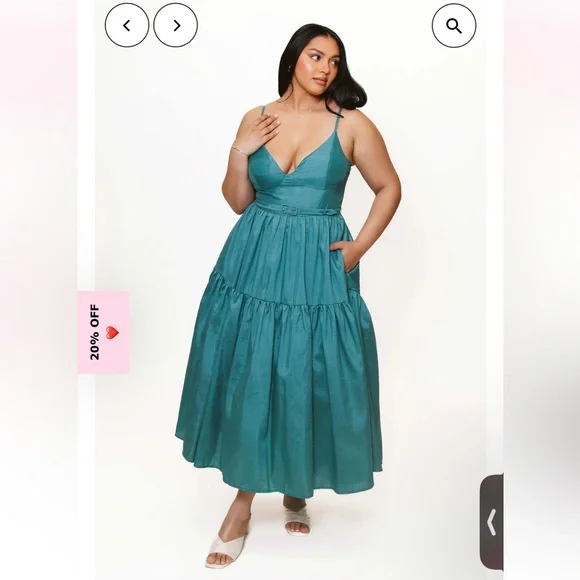 NWT Hutch Anthropologie Belted Bustier Tiered Atherton Dress Size 18W - Picture 5 of 10